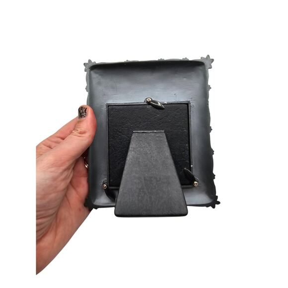 Vintage 1990s Brown Enamel Floral Picture Frame 5.75 X 5" - Picture 3 of 4